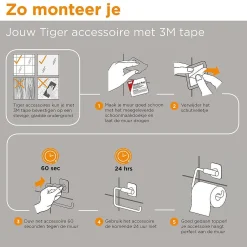 Tiger Toiletrolhouder Tune Zonder Klep Messing Geborsteld / Zwart
