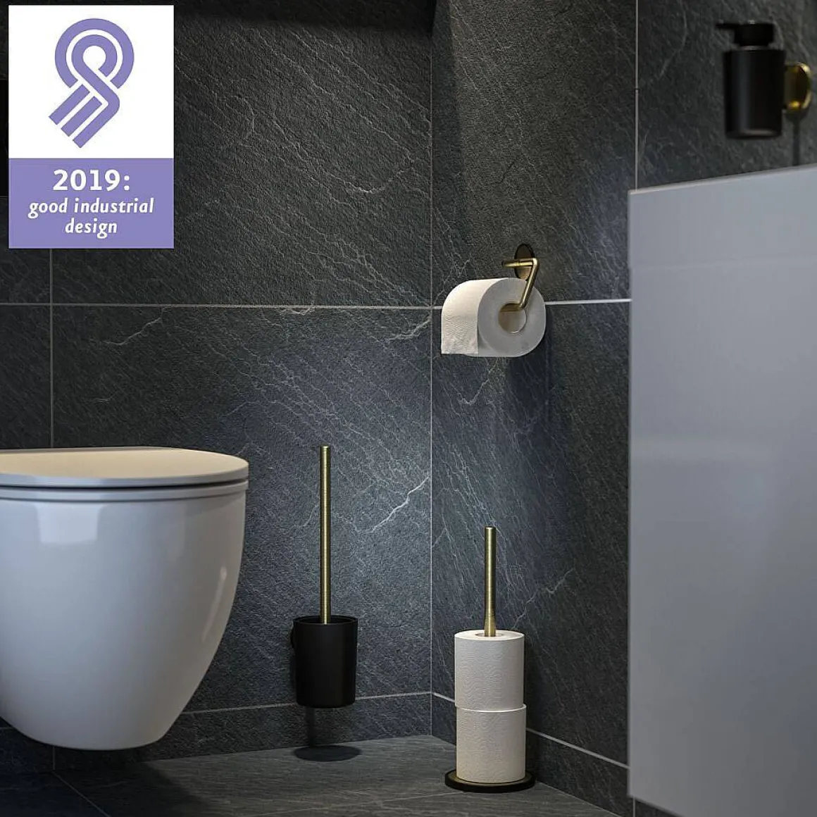 Tiger Toiletrolhouder Tune Zonder Klep Messing Geborsteld / Zwart