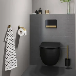 Tiger Toiletrolhouder Tune Met Klep Messing Geborsteld / Zwart