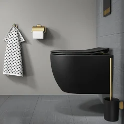 Tiger Toiletrolhouder Tune Met Klep Messing Geborsteld / Zwart