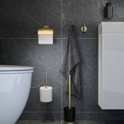 Tiger Toiletrolhouder Tune Met Klep Messing Geborsteld / Zwart