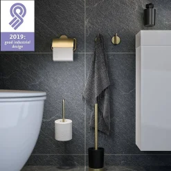 Tiger Toiletrolhouder Tune Met Klep Messing Geborsteld / Zwart