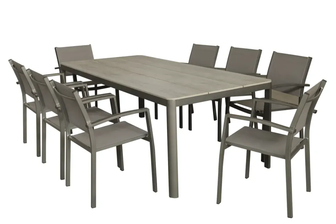 Trapani Tuintafel + Verstelbare Poten Aluminium/Polyhout 210X100X75Cm