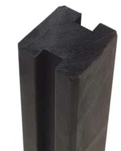 Tuinpaal Gegroefd Zwart 9X9X270Cm