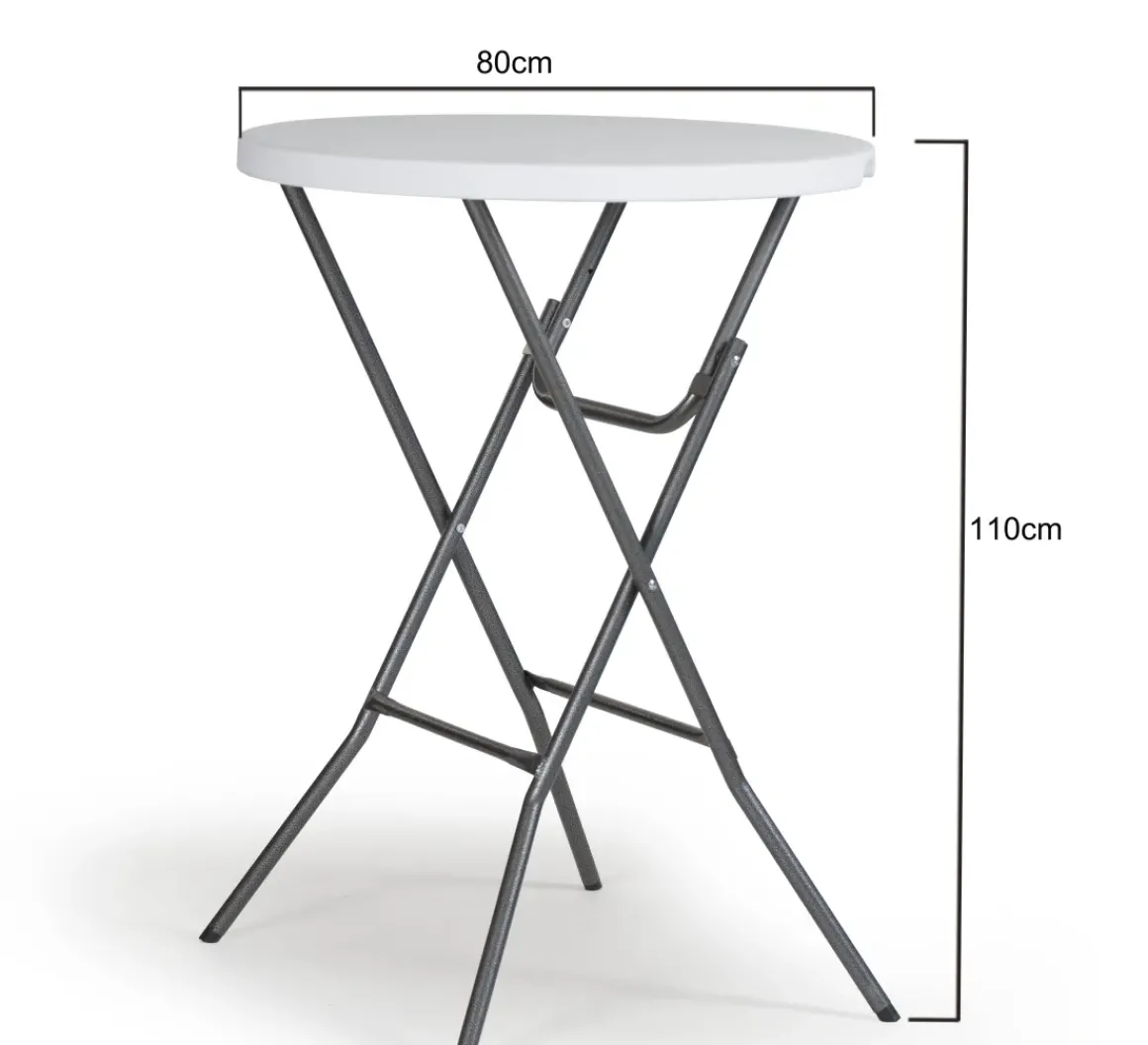 Tuintafel Party Staand Wit O80Cm