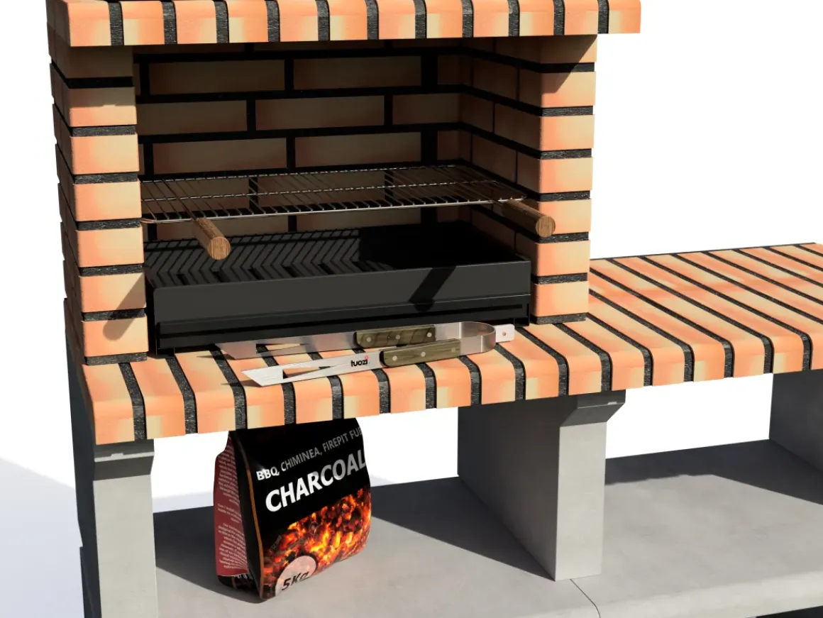 Tuozi Stenen Barbecue Napoles Deluxe 144X58X205Cm