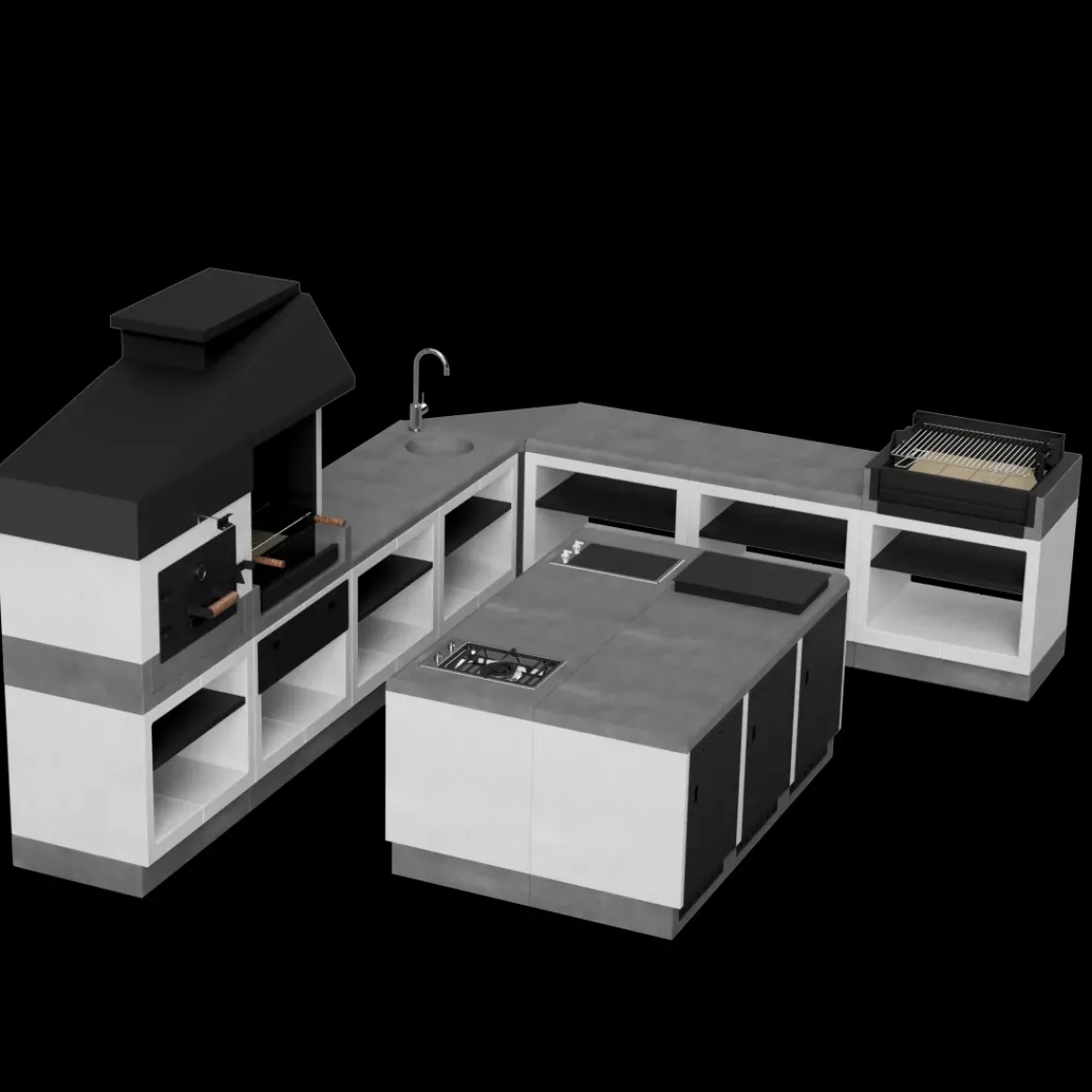 Tuozi Stenen Barbecue Otte 84X63X206Cm