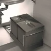 Uitschuifbare Vuilnisemmer 3 Bakken Keuken Modulo Wit
