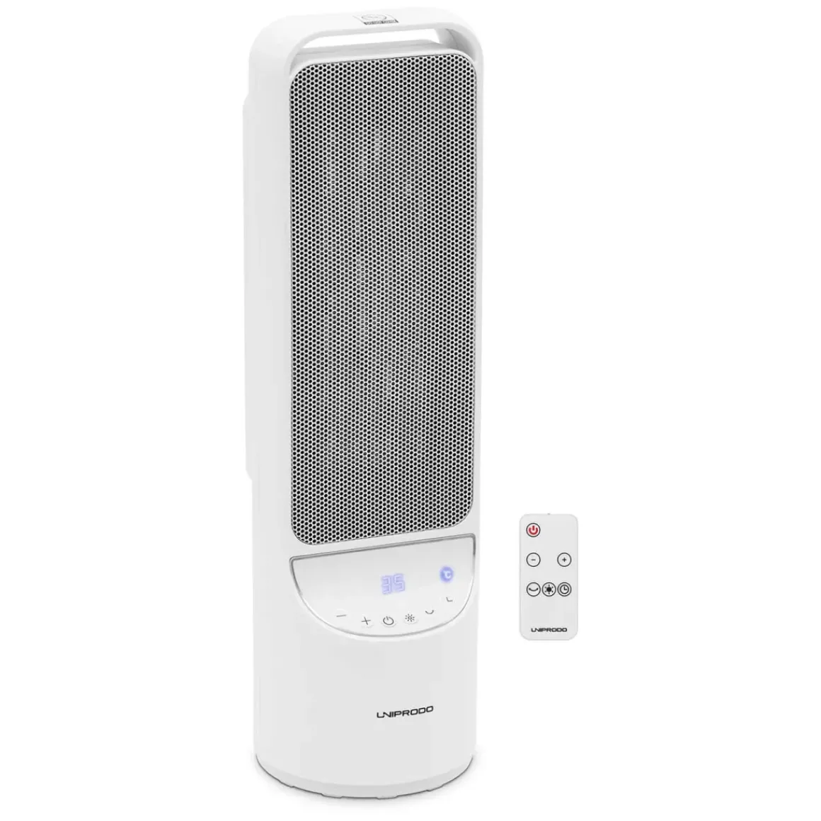Uniprodo Elektrische Ventilatorkachel - 1200/2000 W - Draaibaar - Wit Uni_Heater_11