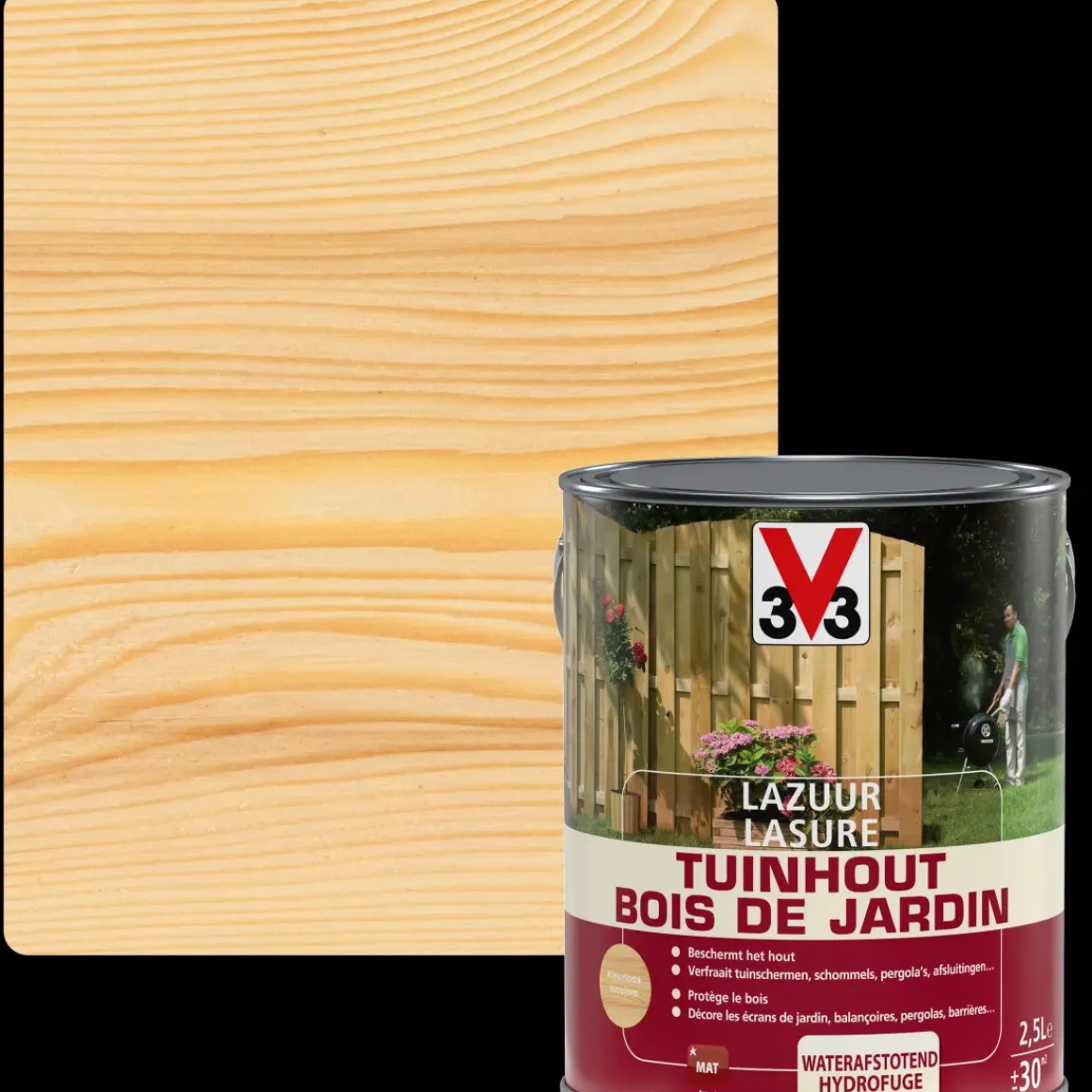 V33 Houtbeits Tuinhout Transparant Mat 2,5L