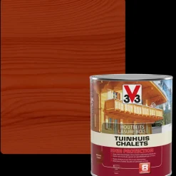 V33 Houtbeits Tuinhuis High Protection Mahonie Zijdeglans 0,75L
