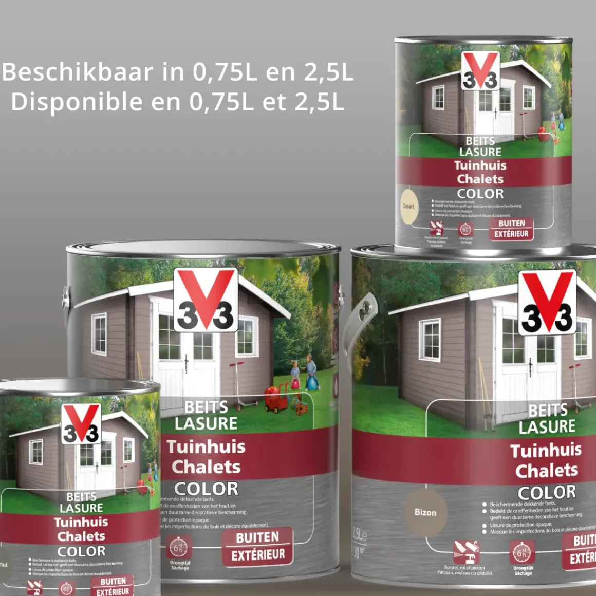 V33 Houtbeits Tuinhuis Windstorm Zijdeglans 0,75L
