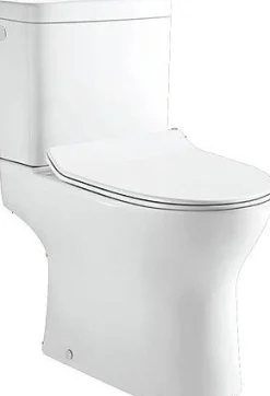 Van Marcke Duoblok Toilet Gustav I Ao Aanlsluiting I Quick Release & Soft-Close Toiletzitting I Randloos Toiletpot Wit