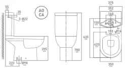 Van Marcke Duoblok Toilet Cobro I Ao Aansluiting I Soft-Close Toiletzitting Wit