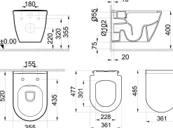 Van Marcke Hangtoilet Perl Wit | Soft-Close & Quick Release Toiletzitting | Randloos Toiletpot