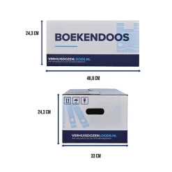 Verhuisservice+ Boekendozen - Zelfsluitend – Extra Sterk - 37L - 5 Stuks