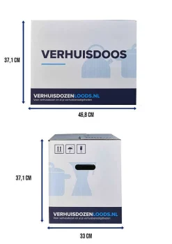 Verhuisservice+ Verhuisdozen - Zelfsluitend - Geen Tape Nodig - 52L - 20 Stuks