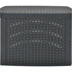 Vidaxl Bijzettafel 54X54X36,5 Cm Kunststof Antraciet