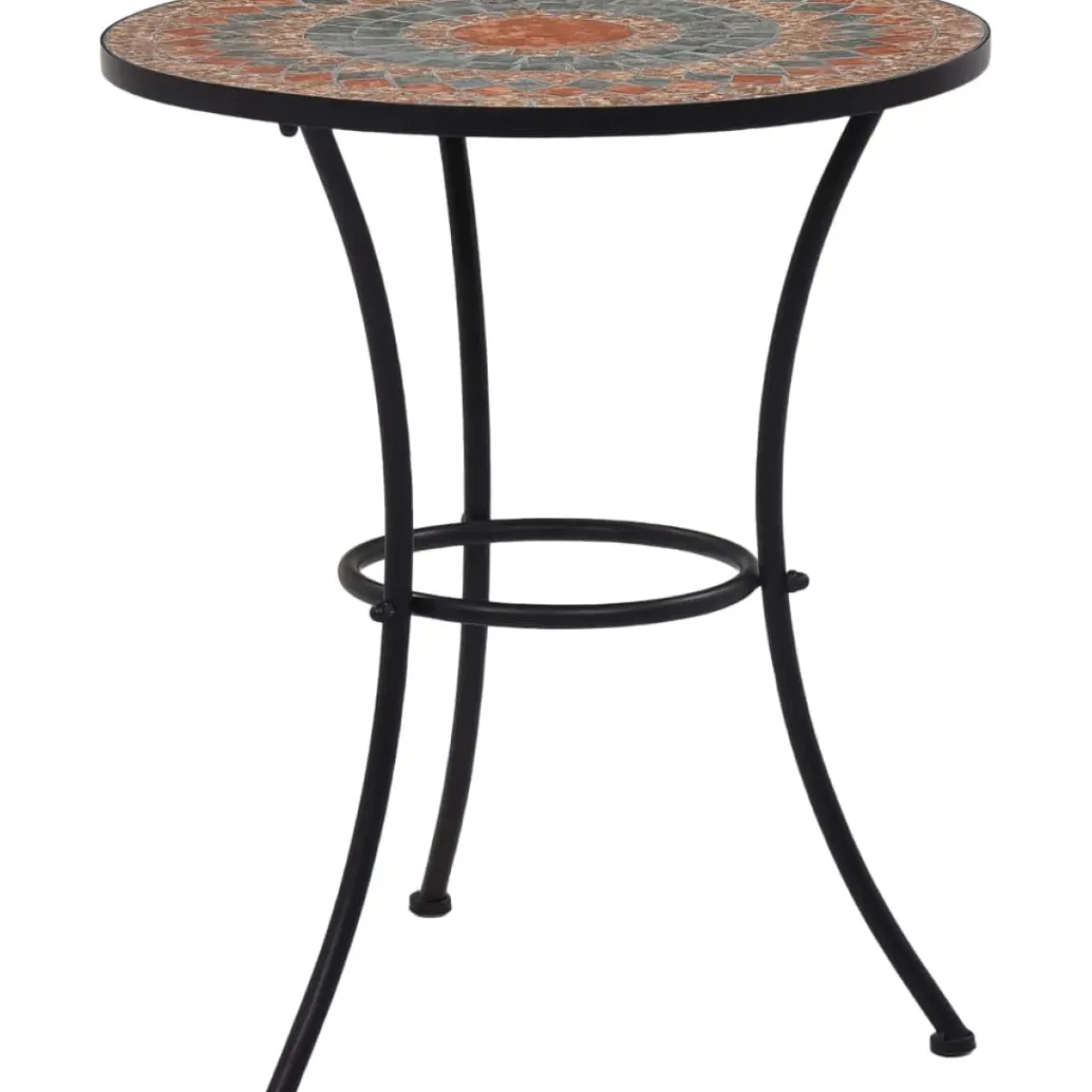Vidaxl Bistrotafel Mozaiek 60 Cm Keramiek Oranje En Grijs