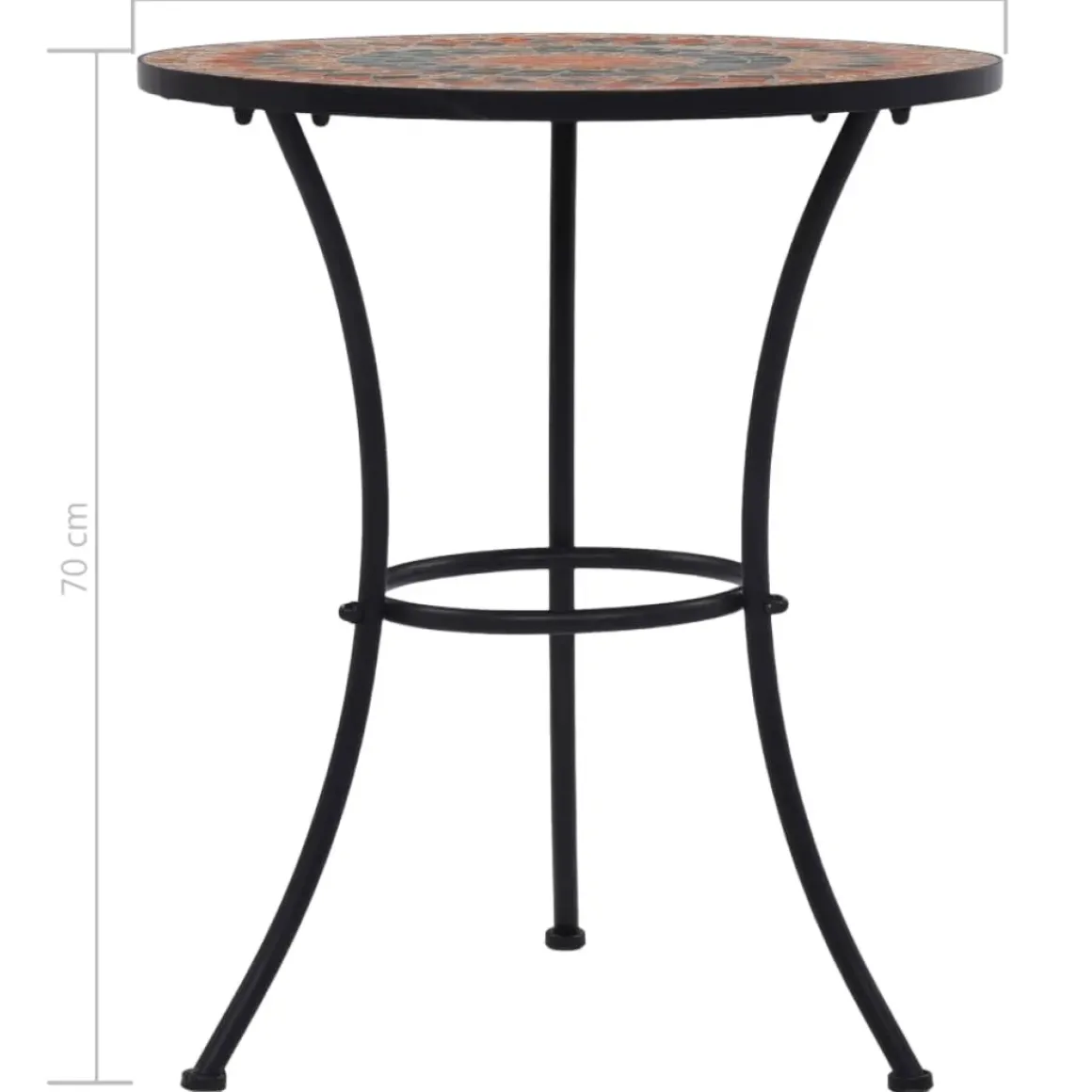 Vidaxl Bistrotafel Mozaiek 60 Cm Keramiek Oranje En Grijs