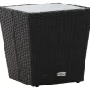 Vidaxl Theetafel 41,5X41,5X43 Cm Poly Rattan En Gehard Glas Zwart