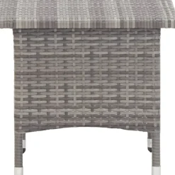 Vidaxl Theetafel 50X50X47 Cm Poly Rattan Grijs