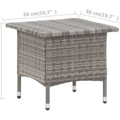 Vidaxl Theetafel 50X50X47 Cm Poly Rattan Grijs