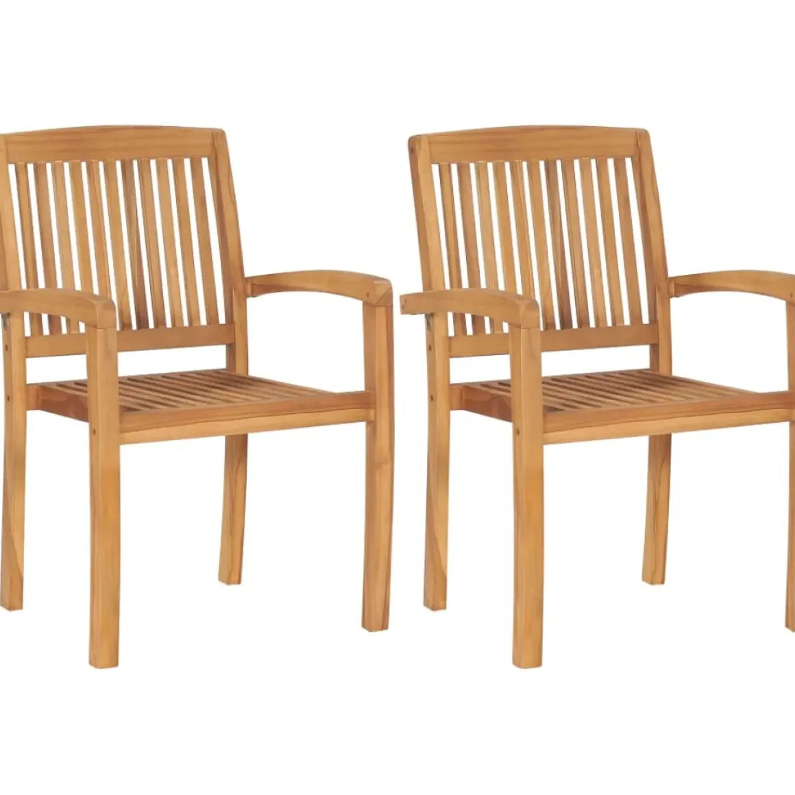 Vidaxl Tuinstoelen Stapelbaar 2 St Massief Teakhout