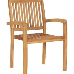 Vidaxl Tuinstoelen Stapelbaar 2 St Massief Teakhout