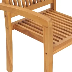 Vidaxl Tuinstoelen Stapelbaar 2 St Massief Teakhout