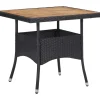 Vidaxl Tuintafel Poly Rattan En Massief Acaciahout Zwart