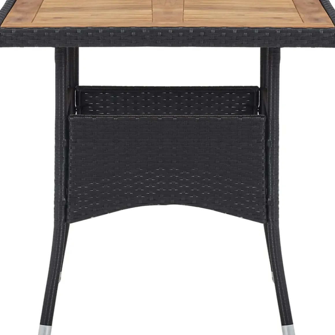 Vidaxl Tuintafel Poly Rattan En Massief Acaciahout Zwart