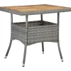 Vidaxl Tuintafel Poly Rattan En Massief Acaciahout Grijs