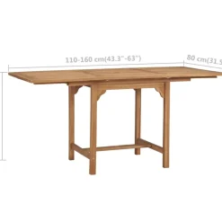 Vidaxl Tuintafel Verlengbaar (110-160)X80X75 Cm Massief Teakhout