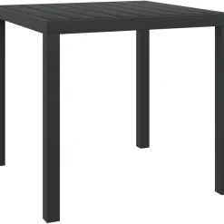 Vidaxl Tuintafel 80X80X74 Cm Aluminium En Hkc Zwart