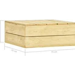 Vidaxl Tuintafel 75X75X31 Cm Geimpregneerd Grenenhout