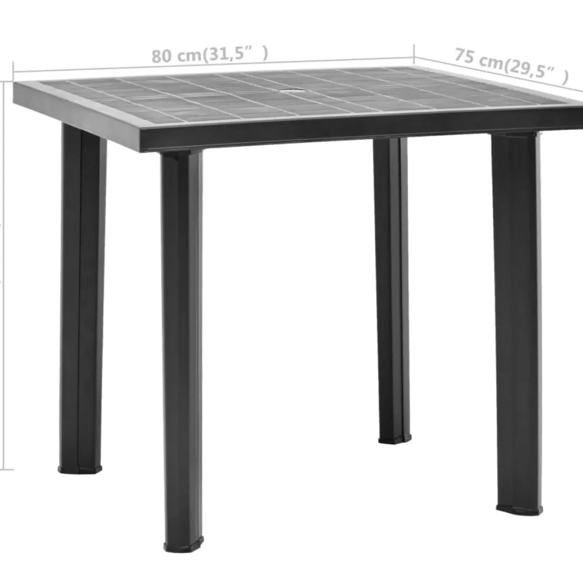 Vidaxl Tuintafel 80X75X72 Cm Kunststof Antraciet