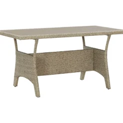 Vidaxl Tuintafel 130X70X66 Cm Poly Rattan Grijs