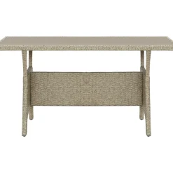 Vidaxl Tuintafel 130X70X66 Cm Poly Rattan Grijs