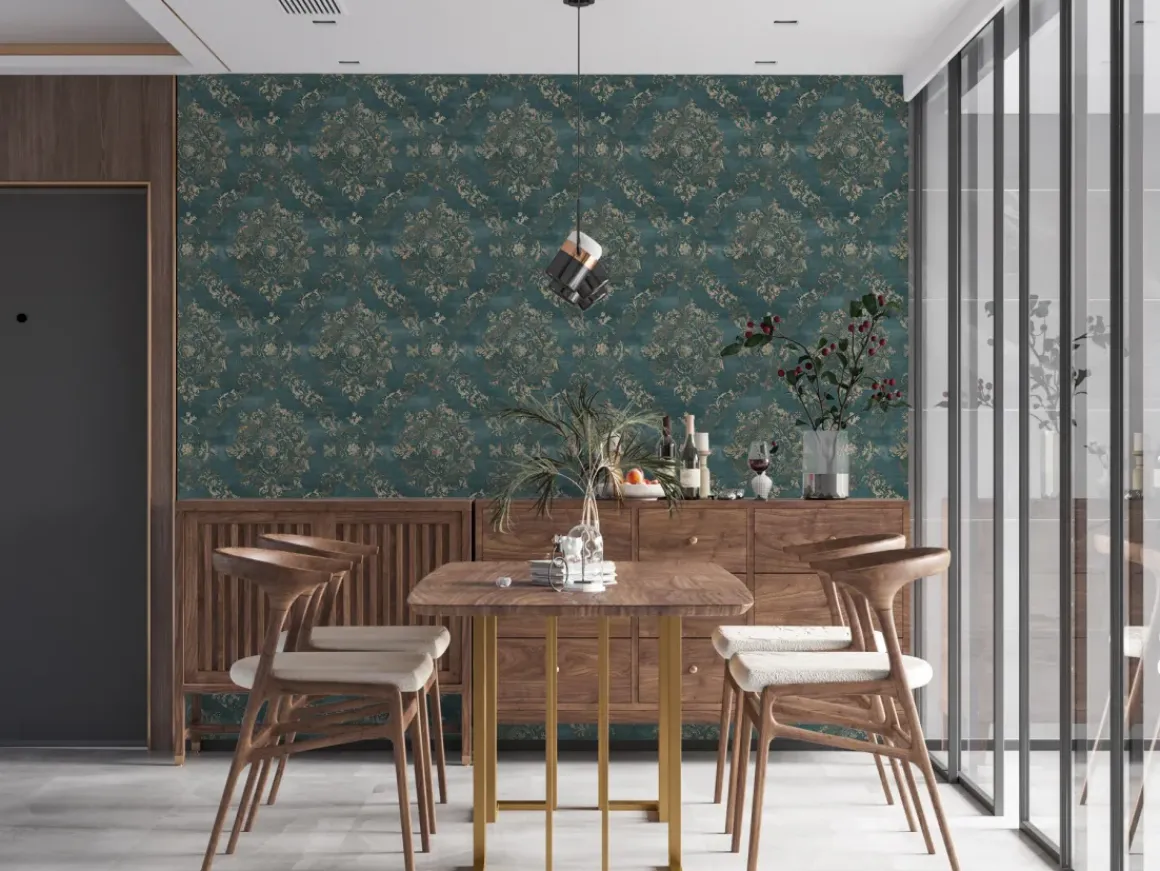 Vinylbehang Op Vlies Louvre Blauw 387074