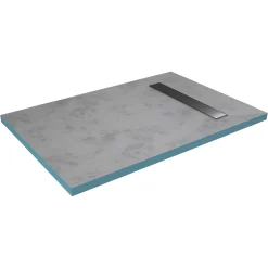 Vlakke Betegelbare Douchebbak Met Lineair Verloop 120X 80 Cm Grijs