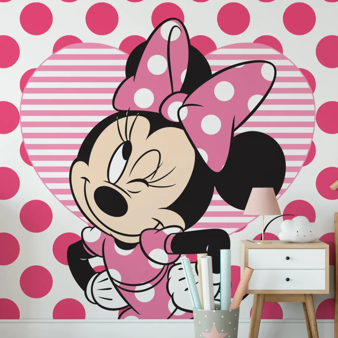 Vliesbehang Minnie & Hearts Mural