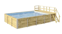 Weka Massief Houten Zwembad 595 Maat 2 Blauw/Mosica