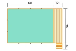 Weka Massief Houten Zwembad 595 Maat 2 Blauw/Mosica
