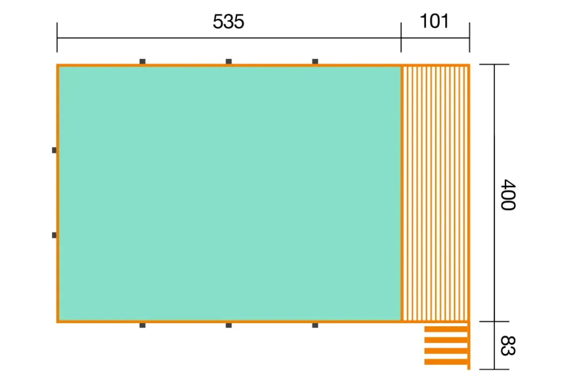 Weka Massief Houten Zwembad 595 Maat 2 Blauw/Mosica