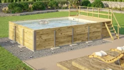 Weka Massief Houten Zwembad 595 Maat 2 Zand/Mozaiek