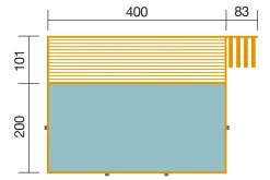 Weka Massief Houten Zwembad 595 Maat 1, Blauw/Mosica