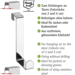 Wenko Deurhaken 6 Stuks Rvs