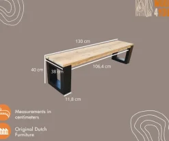 Wood4You - Bankje - New Orleans - Steigerhout 130Lx40Hx38D Cm