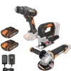 Worx Boormachine, Decoupeerzaag En Haakseslijper Set Wx955 20V (2 Accu'S)